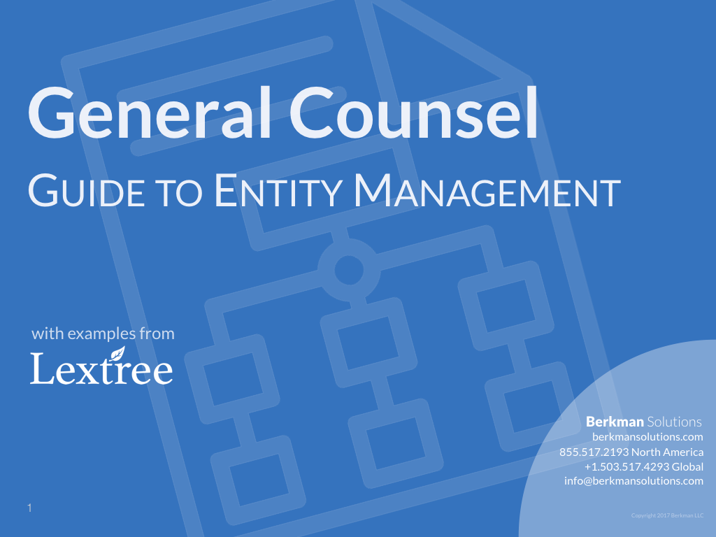 General Counsel Guide to Entity Management